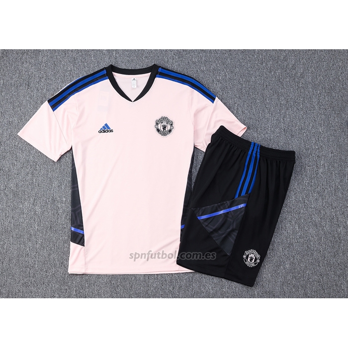 Chandal del Manchester United Manga Corta 2022-2023 Rosa - Pantalon Corto